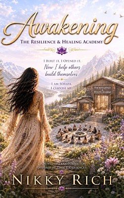 Awakening: The Resilience & Healing Academy  I am Soraya.  I survived storms that could have destroyed me. Betrayal, loss, fear, and darkness left scars—but they also became maps. I followed them until they led me here, into the mountains, where I built the Resilience & Healing Academy from everything I had lived, lost, and learned. Awakening is the beginning of a new journey as people carrying shadows and hidden battles step onto my paths, searching for something they may not yet understand. Here, I teach them to breathe, feel, move, and awaken to the life still inside them. I survived my story. Now I am turning my scars into paths for others to follow. My story is inspired by the true-life experiences of the author.